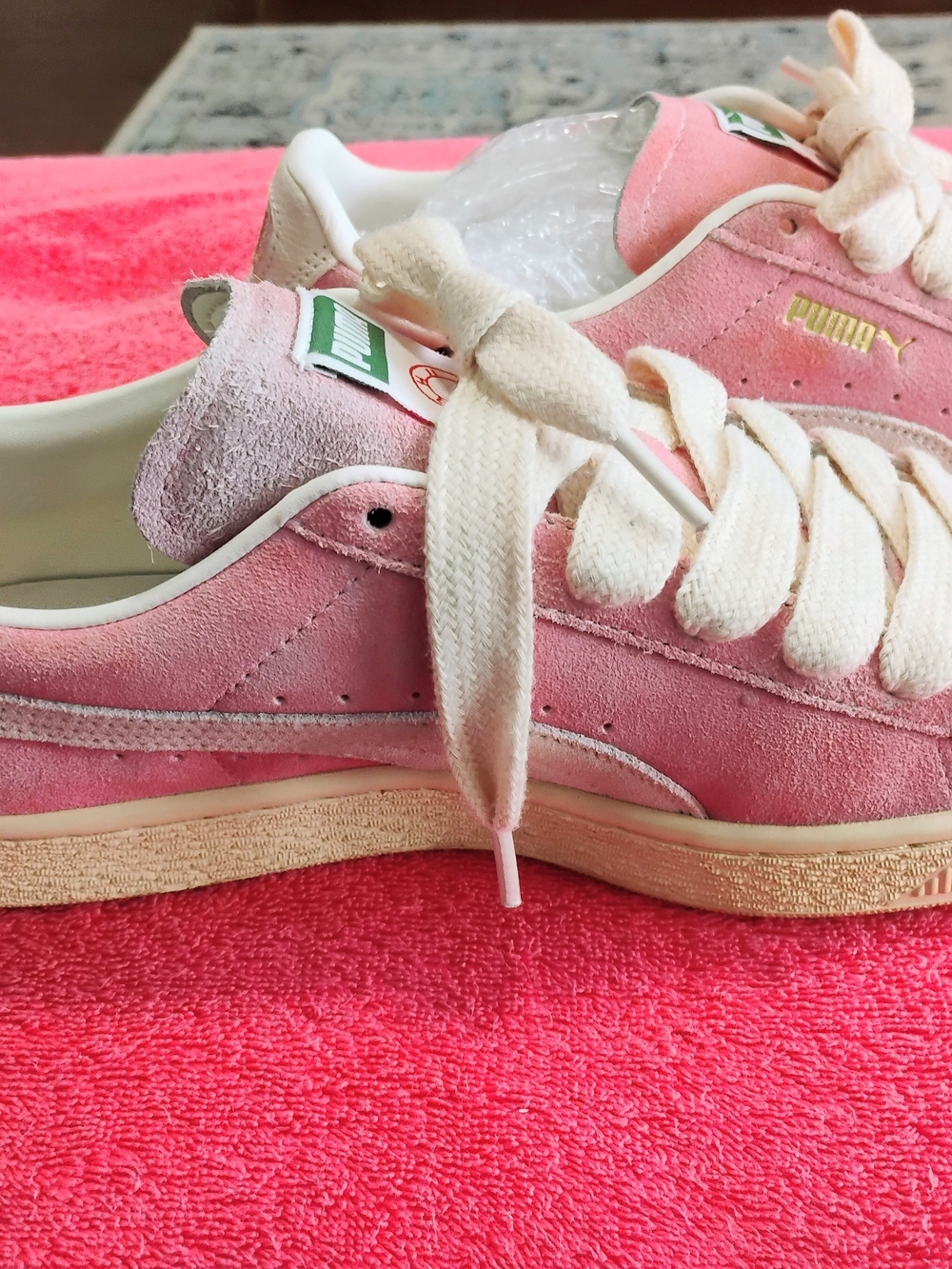 Puma Suede Classic Pink  Sneakers Mens Size 9 Women's Size 10.5 Lace Up Sneakers - Picture 6 of 13